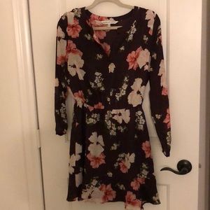 Long sleeve floral dress.